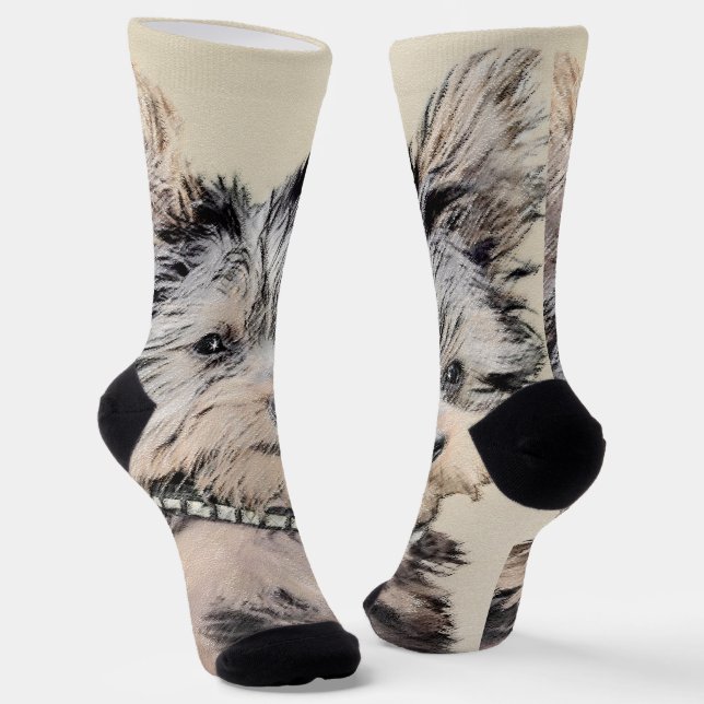 Chaussette Yorkshire Terrier Puppy Peinture Chien original (Angulaire)