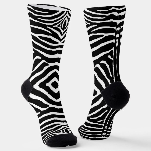 Chaussette Zèbre en noir et blanc (Angulaire)