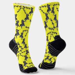 Chaussette Zèbre jaune sauvage moderne