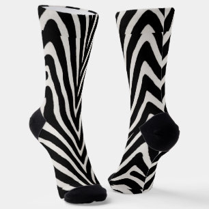 Chaussette 🖤 Zèbre Noir et Blanc Gras Style Moderne 🖤