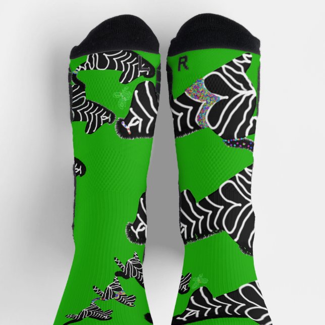 Chaussette Zèbre vert sauvage moderne (Haut)