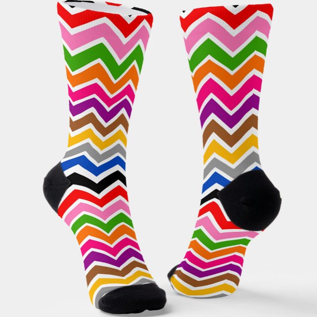 Chaussette Zigzag Chevron multicolore Conception Motif (Créateur téléchargé)