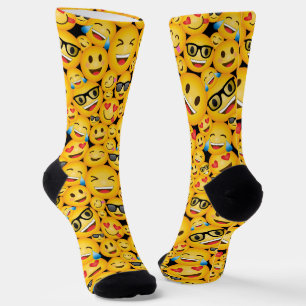 Chaussettes à motif de visages Emoji Chaussette d'