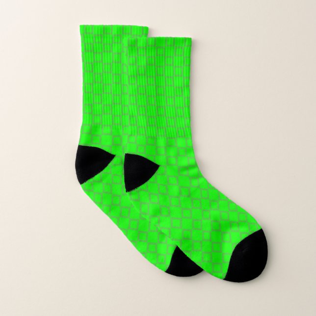 Chaussettes au design vert citron vif classique (Paire)