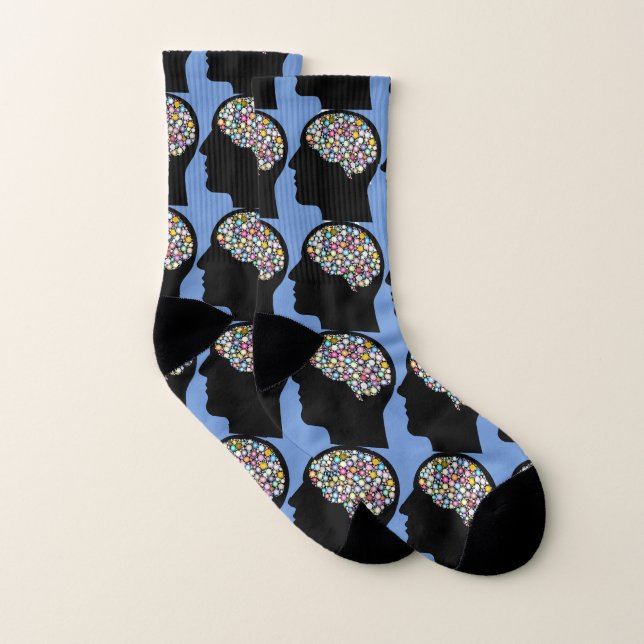 Chaussettes bleues pour le canal du cerveau des in (Paire)