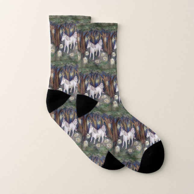 Chaussettes d'art personnalisées Unicorn Fairy For (Paire)