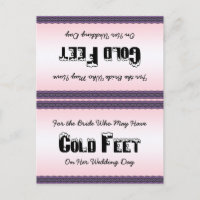 Chaussettes de mariée Carte postale pieds froids