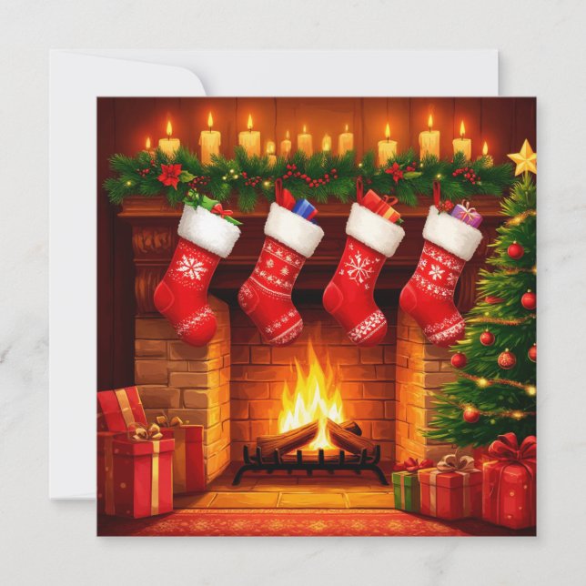Chaussettes de Noël suspendues au-dessus d'une cha (Devant)
