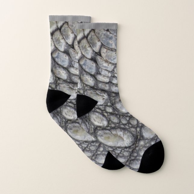 Chaussettes imprimées avec une image de peau de cr (Paire)