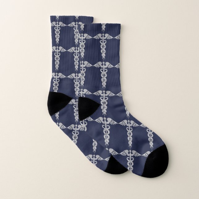 Chaussettes Médicales Caduceus Blue Grey (Paire)