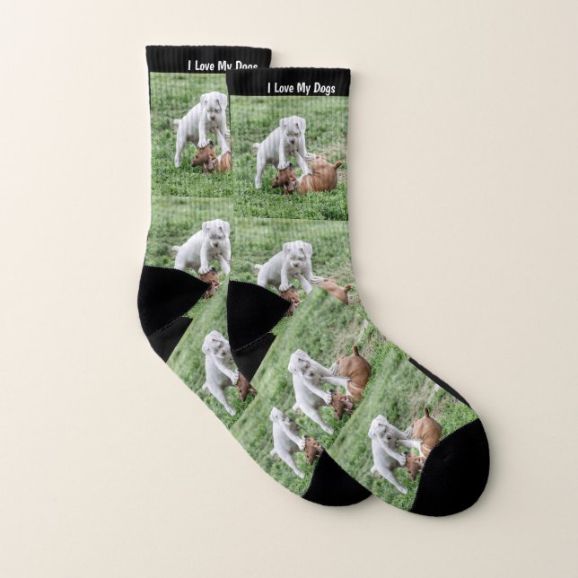 Chaussettes Personnalisées Avec Photos De Chien -  (Paire)