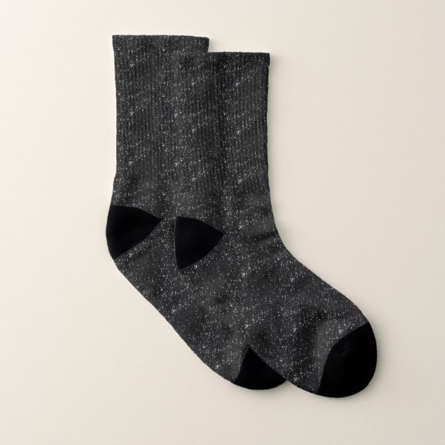 Chaussettes pour hommes à paillettes noires (Paire)