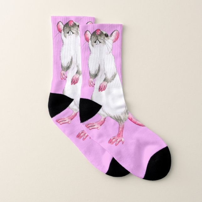 Chaussettes roses de rat de l'Himalaya (Paire)