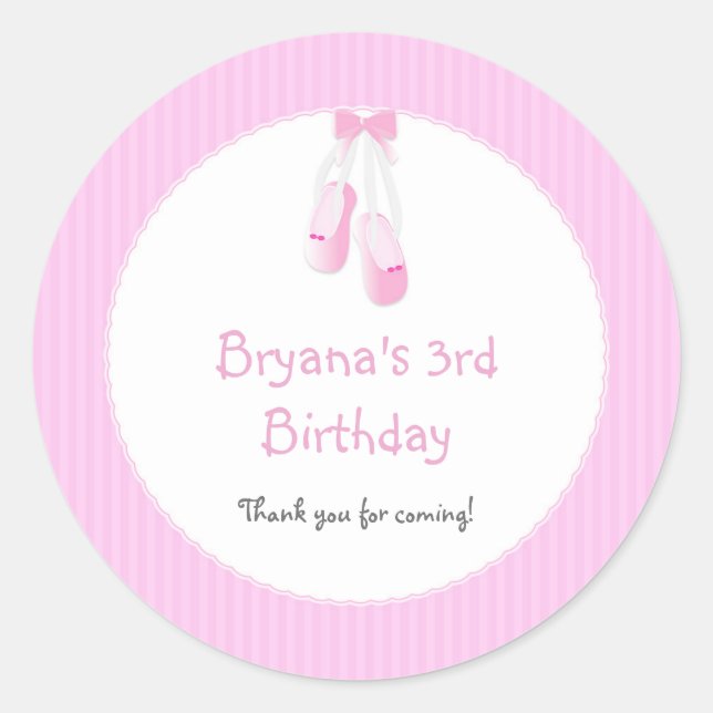 Chaussons de ballerine rose Stickers pour fête de  (Devant)