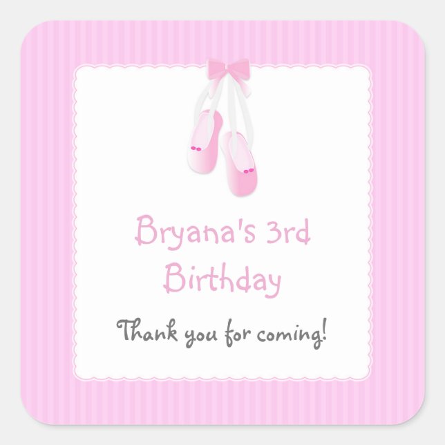 Chaussons de danseuse rose Autocollants pour fête  (Devant)