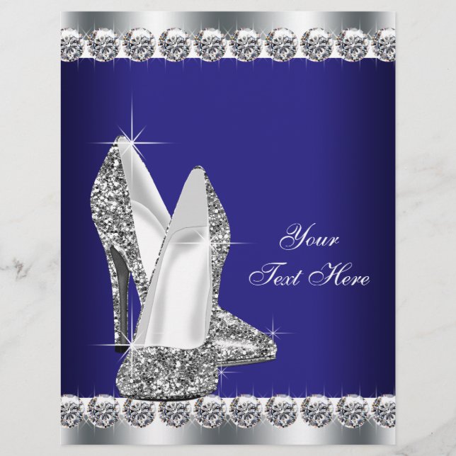 Chaussure à talon haut en diamant bleu royal paill (Devant)