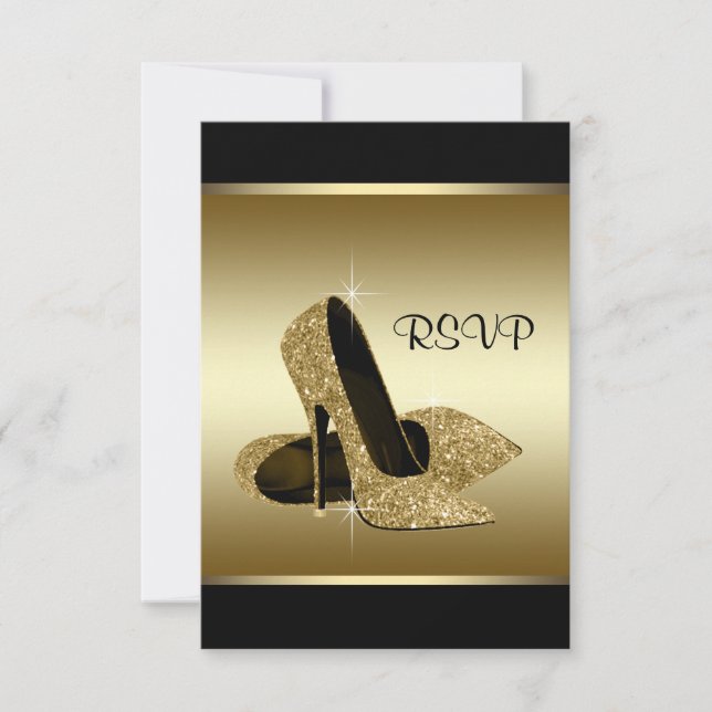 Chaussure à talon haut en or noir RSVP (Devant)