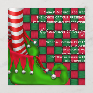 Chaussure Elf Moderne Noël Invitation