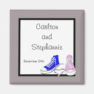 Chaussure Mariage bleu/rose Aimant Favoriser