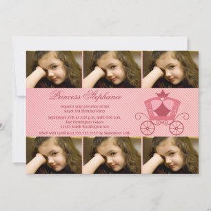 Chaussure rose sucrée 6 invitation de fête d'anniv