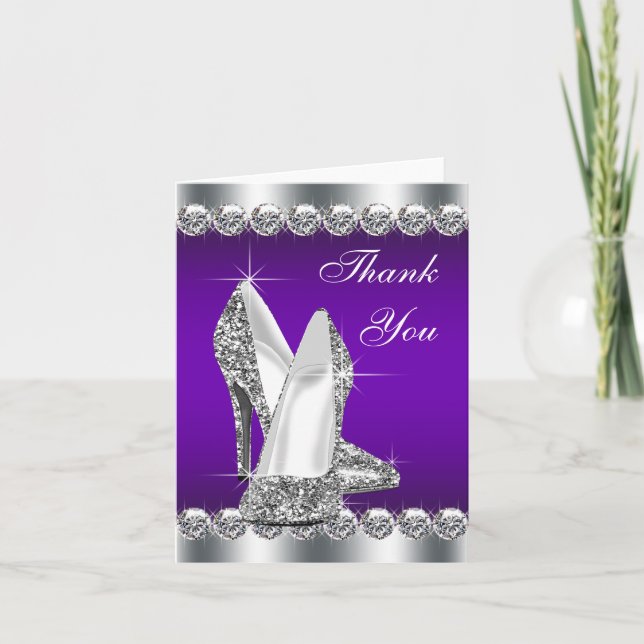 Chaussure violet haute talon Merci Cartes (Devant)