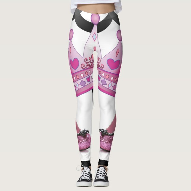 chaussures à couronne rose leggings (Devant)