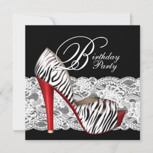 Chaussures à talon élevé invitations Red Zebra Par