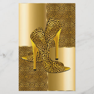 Chaussures à talons hauts élégantes en léopard dor