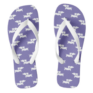 Chaussures à tongs violet Wiener Dog