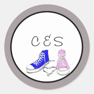 Chaussures Bleu/Rose Mariage Favoriser Stickers