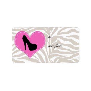 Chaussures d'amour Sticker Étiquette Zebra High He