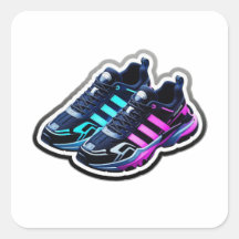 Chaussures de course néon Cyberpunk 3D Autocollant