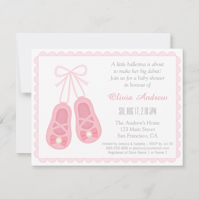 Chaussures de fille mignonne Invitations pour Baby (Devant)