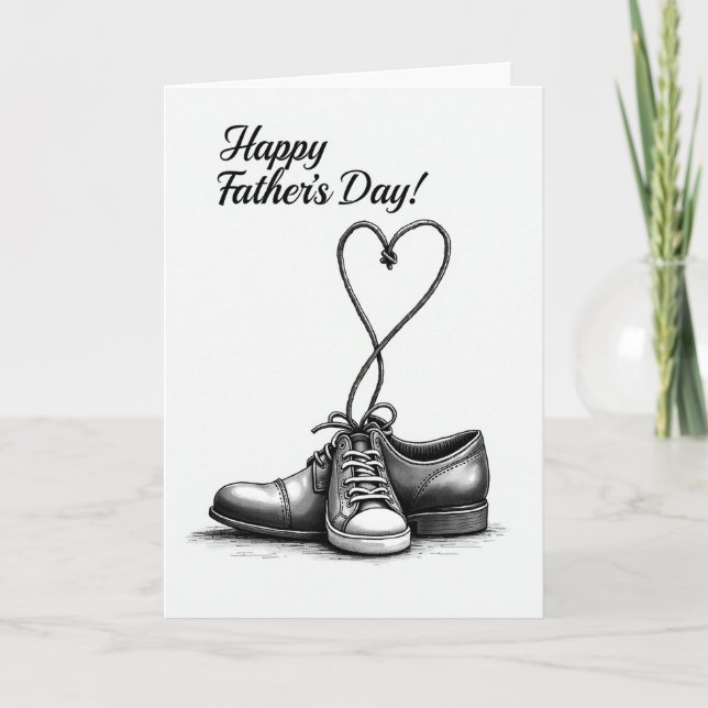 Chaussures de la Fête des Pères avec amour Carte (Devant)