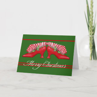 Chaussures de Noël Carte de voeux