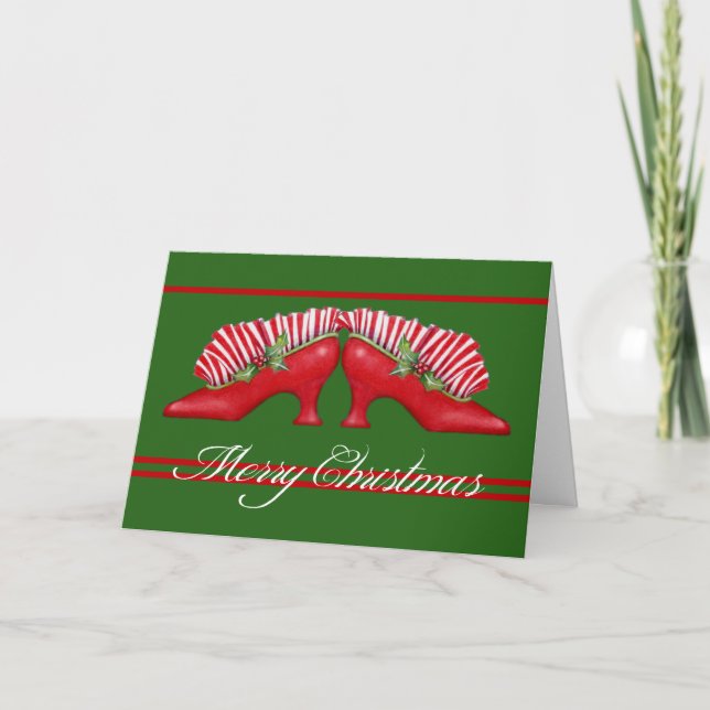 Chaussures de Noël Carte de voeux (Devant)