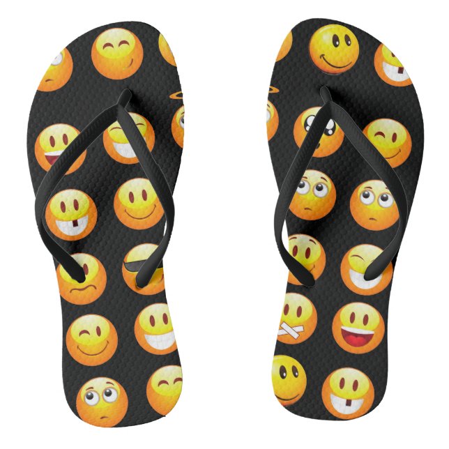 chaussures emojis noires tongs sandales (Semelle)
