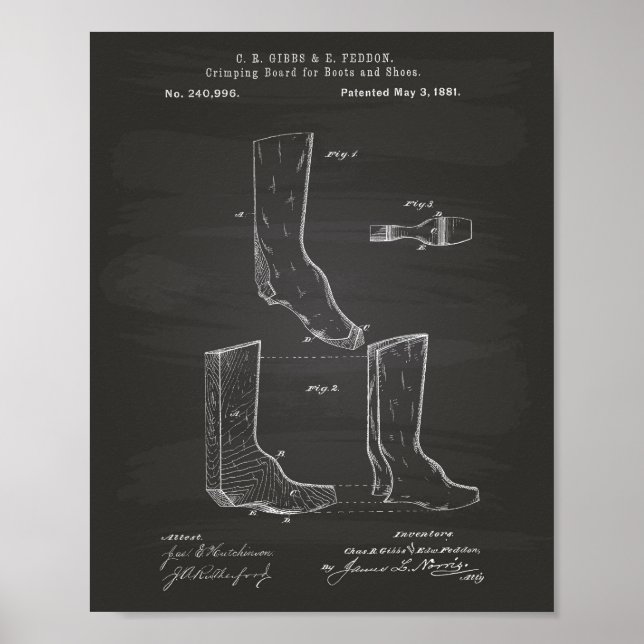 Chaussures Et Bottes 1881 Tableau De Brevet D'Art (Devant)