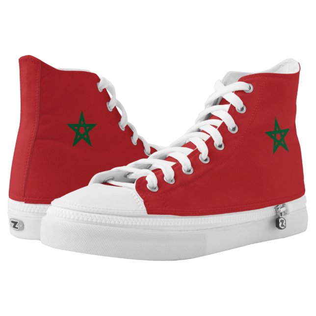 Chaussures Montantes Drapeau du Maroc (Paire)