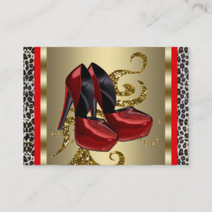 Chaussures Red High Heel Cartes de visite Red Leop