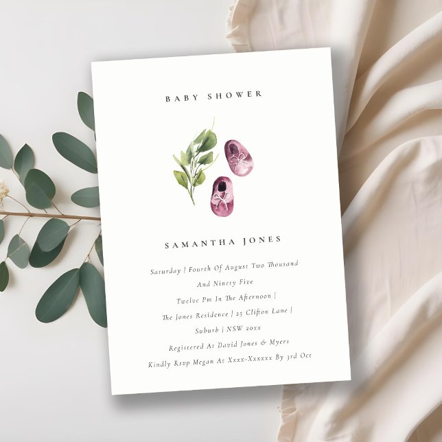 Chaussures rose mignonne Foliage fille Invitation  (Créateur téléchargé)