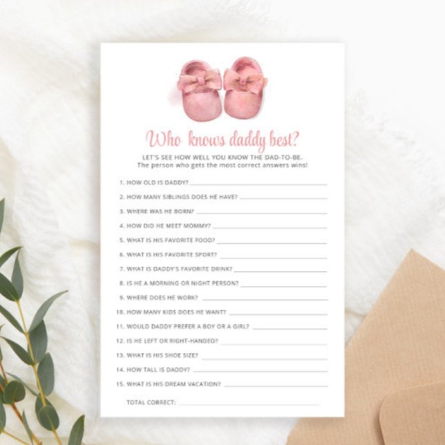 Chaussures roses Baby shower Qui Connaît Le Meille (Créateur téléchargé)