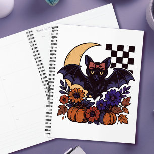 Chauve d'Halloween rétro avec lune Gothique esthét