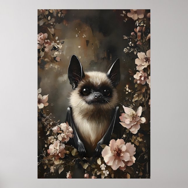 Chauve-souris avec impression de fleurs, impressio (Devant)