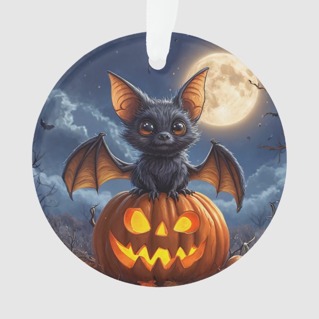 Chauve-souris de dessin animé adorable perché sur  (devant)