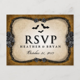 Chauve-souris gothique Brown et carte postale RSVP