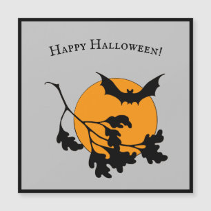 Chauve-souris vintage d'Halloween orange lune