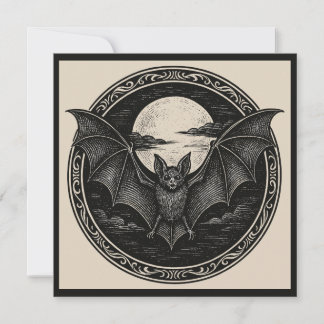 Chauve-souris volant avec pleine lune gothique eff