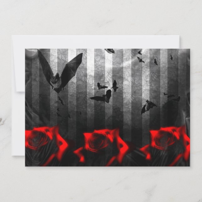 Chauves-souris et goth Rose Invitation (Devant)