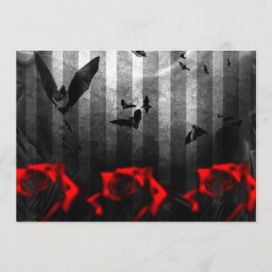 Chauves-souris et goth Rose Invitation